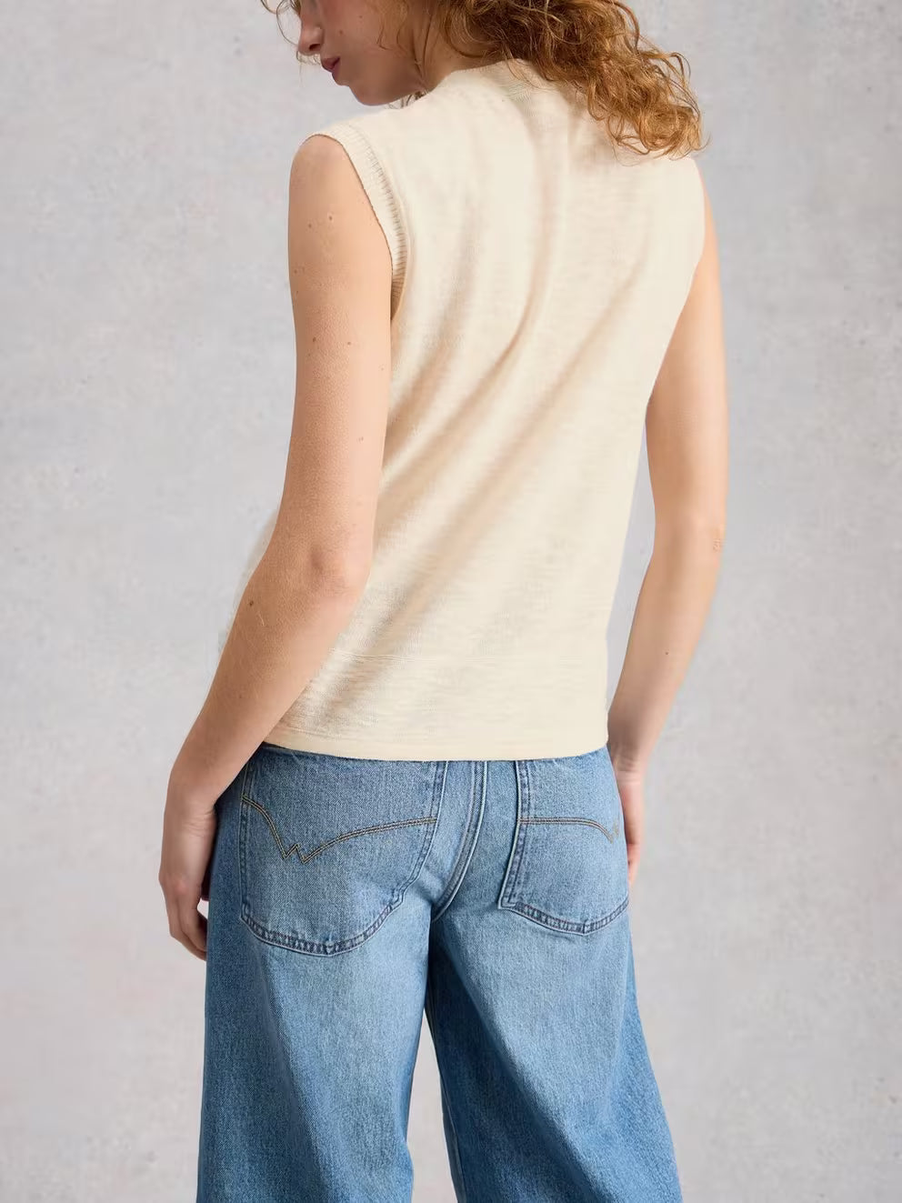 White Stuff Nova Linen Blend Tank - Natural White