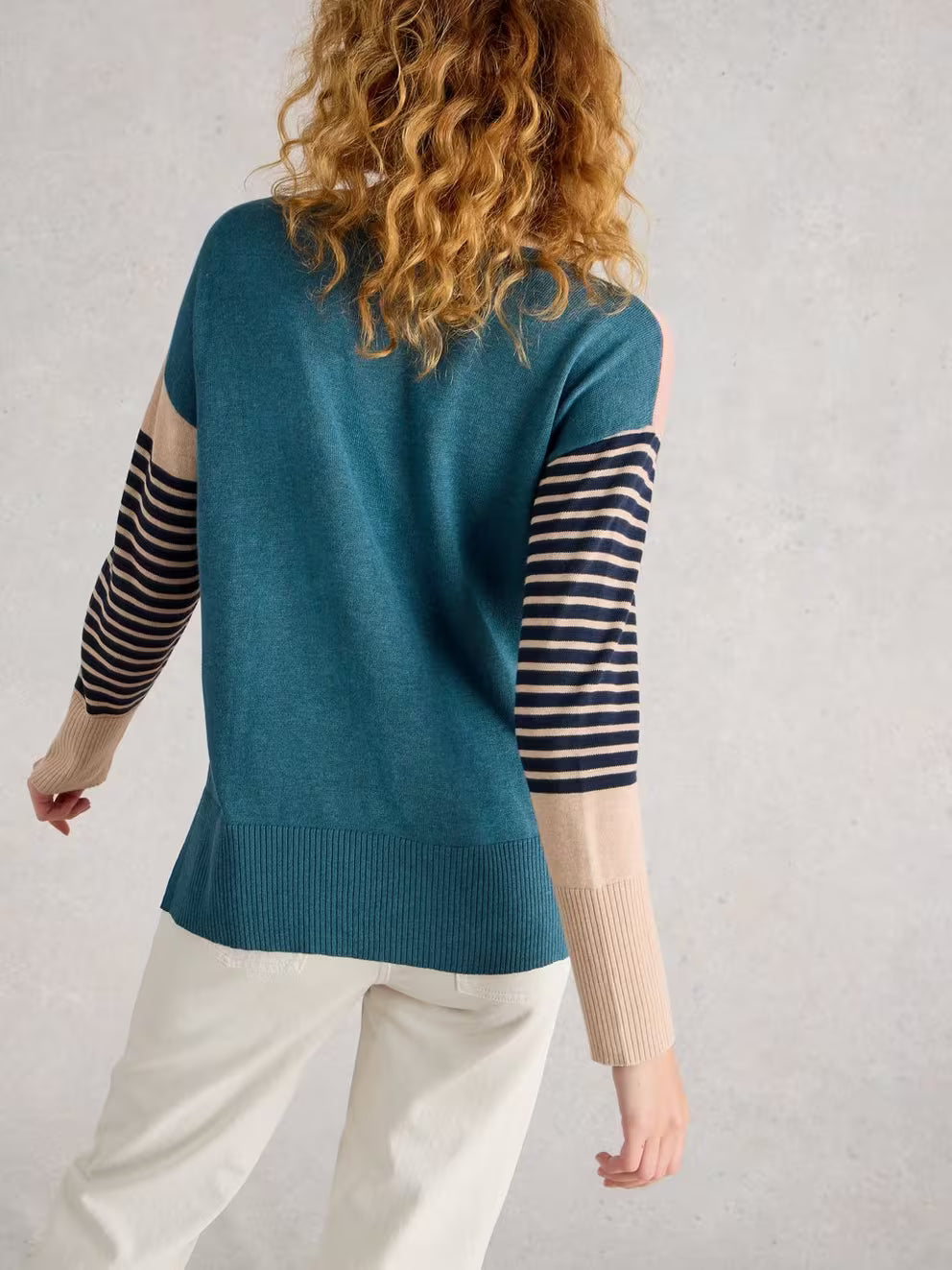 White Stuff Olive Heart Jumper - Blue Multi