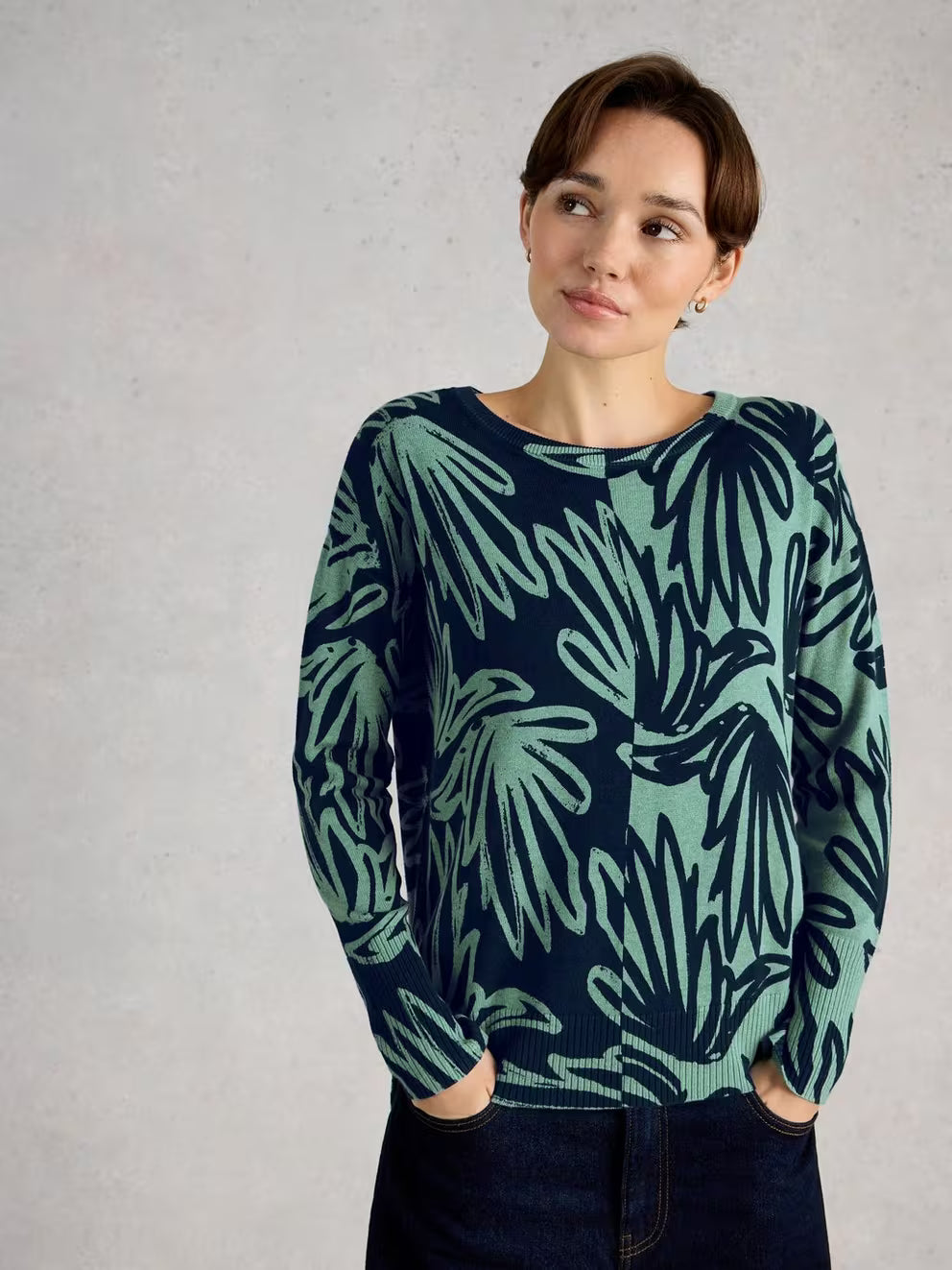 White Stuff Olive Print Jumper - Blue Print 26