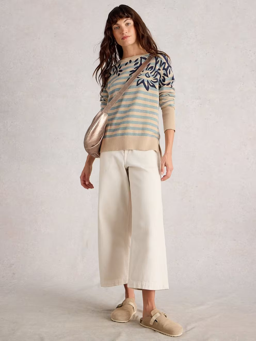 White Stuff Olive Print Jumper - Green Multi