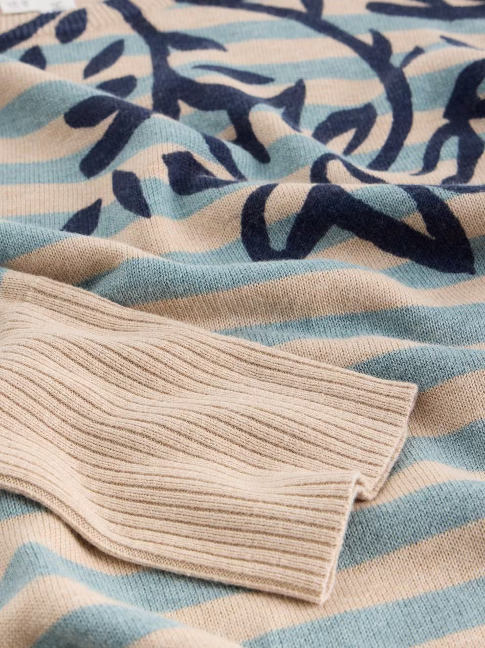 White Stuff Olive Print Jumper - Green Multi