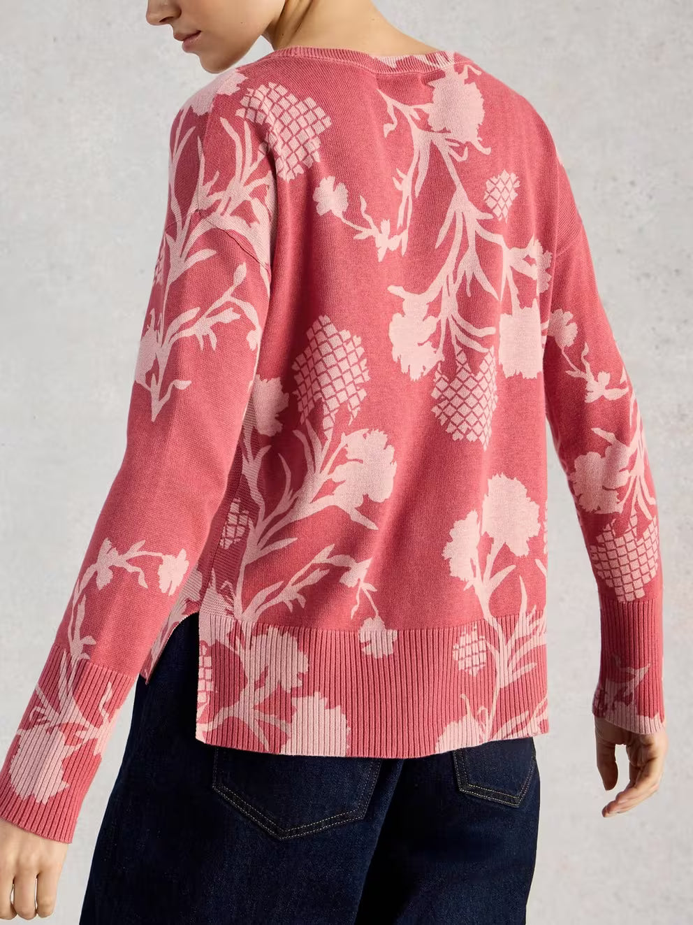 White Stuff Olive Print Jumper - Pink Print