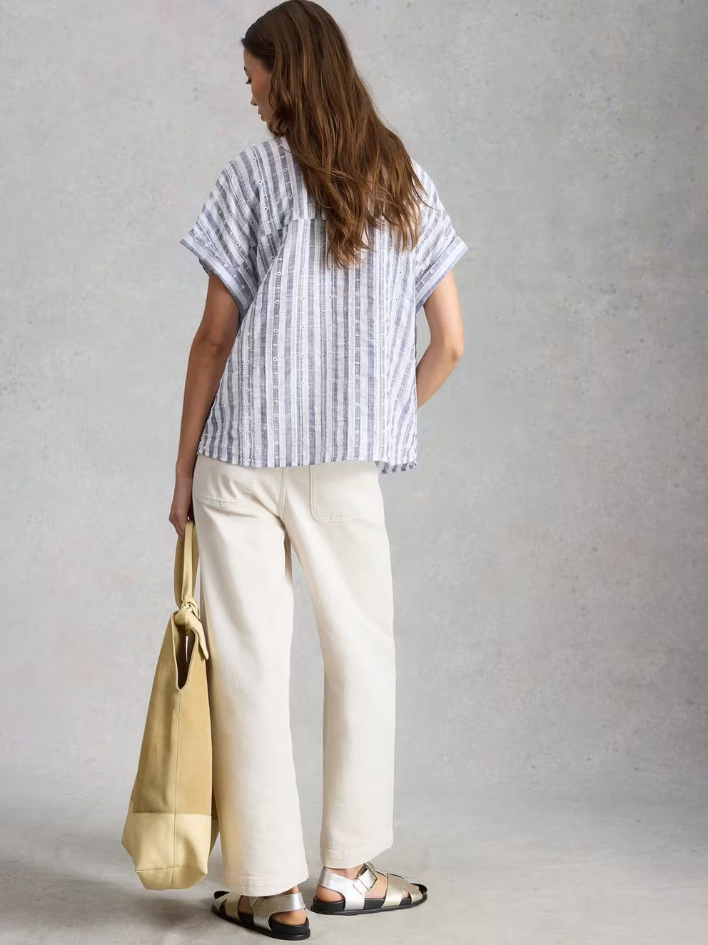 White Stuff Orla Button Through Shirt - Blue Multi