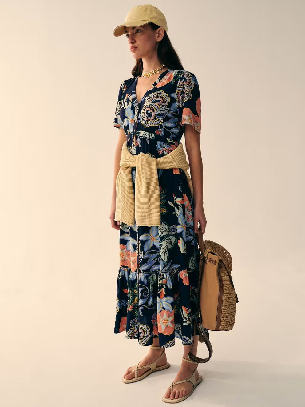 White Stuff Phoebe Midi Dress - Navy Multi