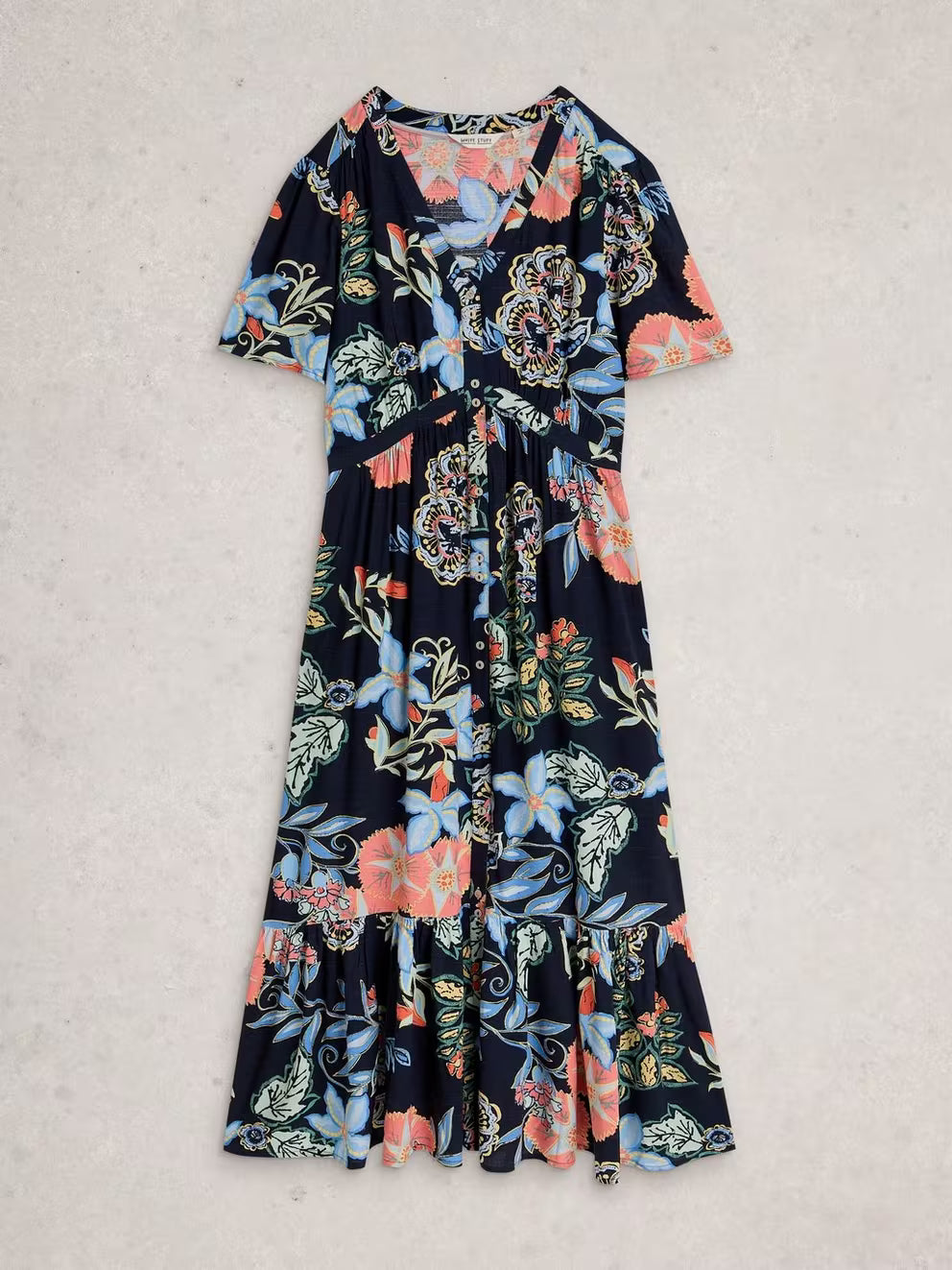 White Stuff Phoebe Midi Dress - Navy Multi