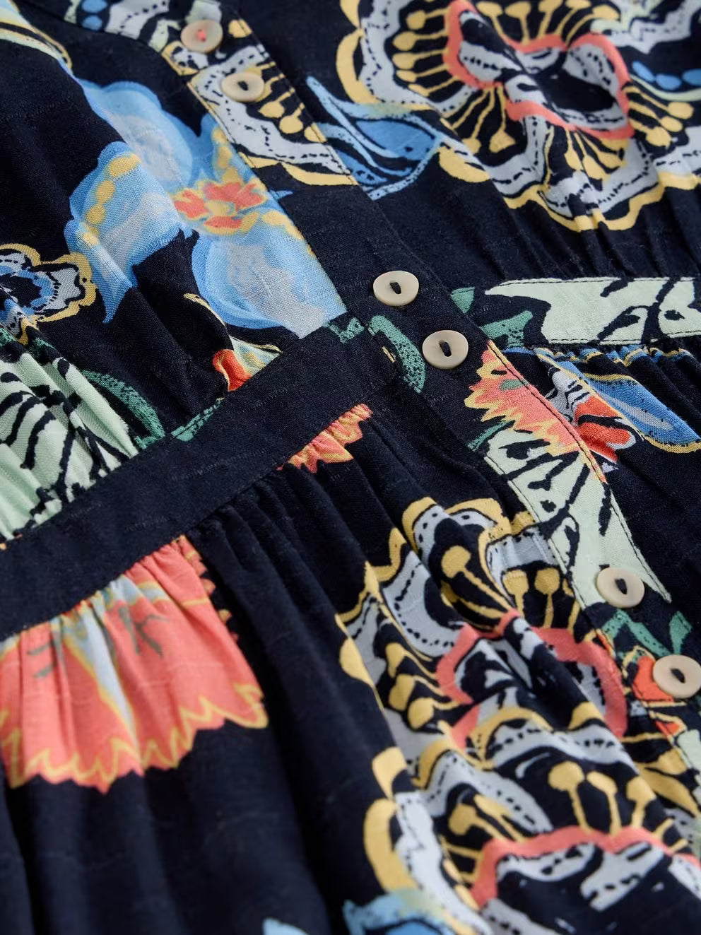 White Stuff Phoebe Midi Dress - Navy Multi