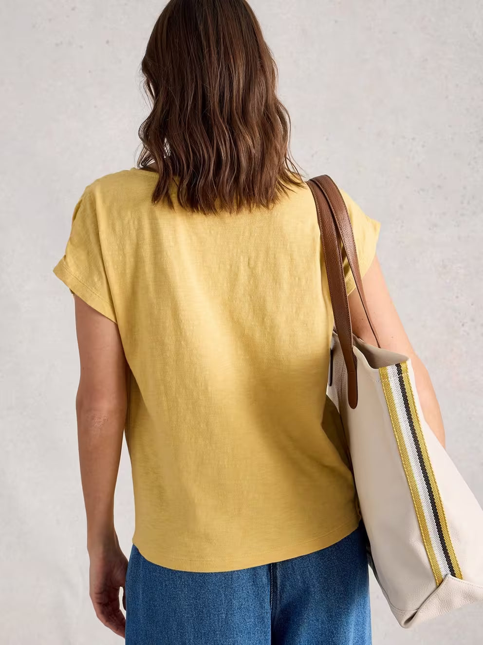 White Stuff Rachel Ruched Tee - Light Yellow