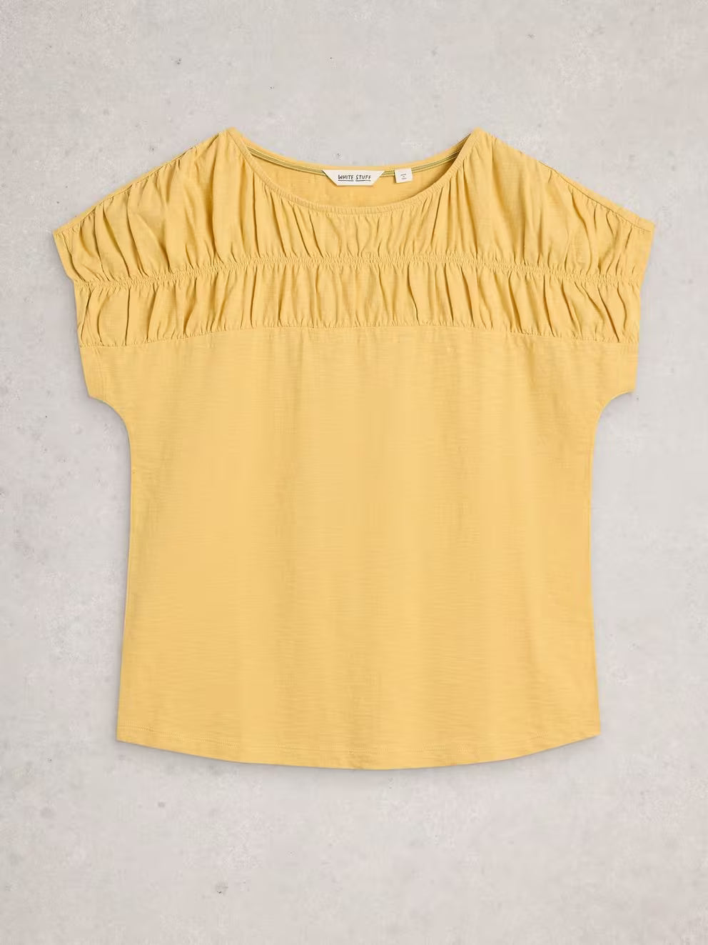 White Stuff Rachel Ruched Tee - Light Yellow