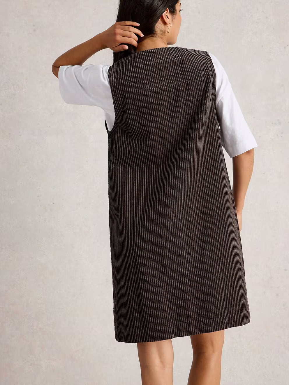 White Stuff Rose Cord Pinny