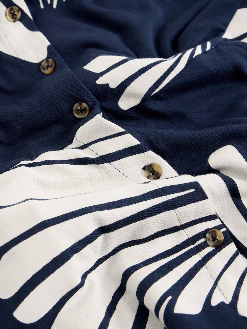 White Stuff Rua Jersey Shirt Dress - Navy Print