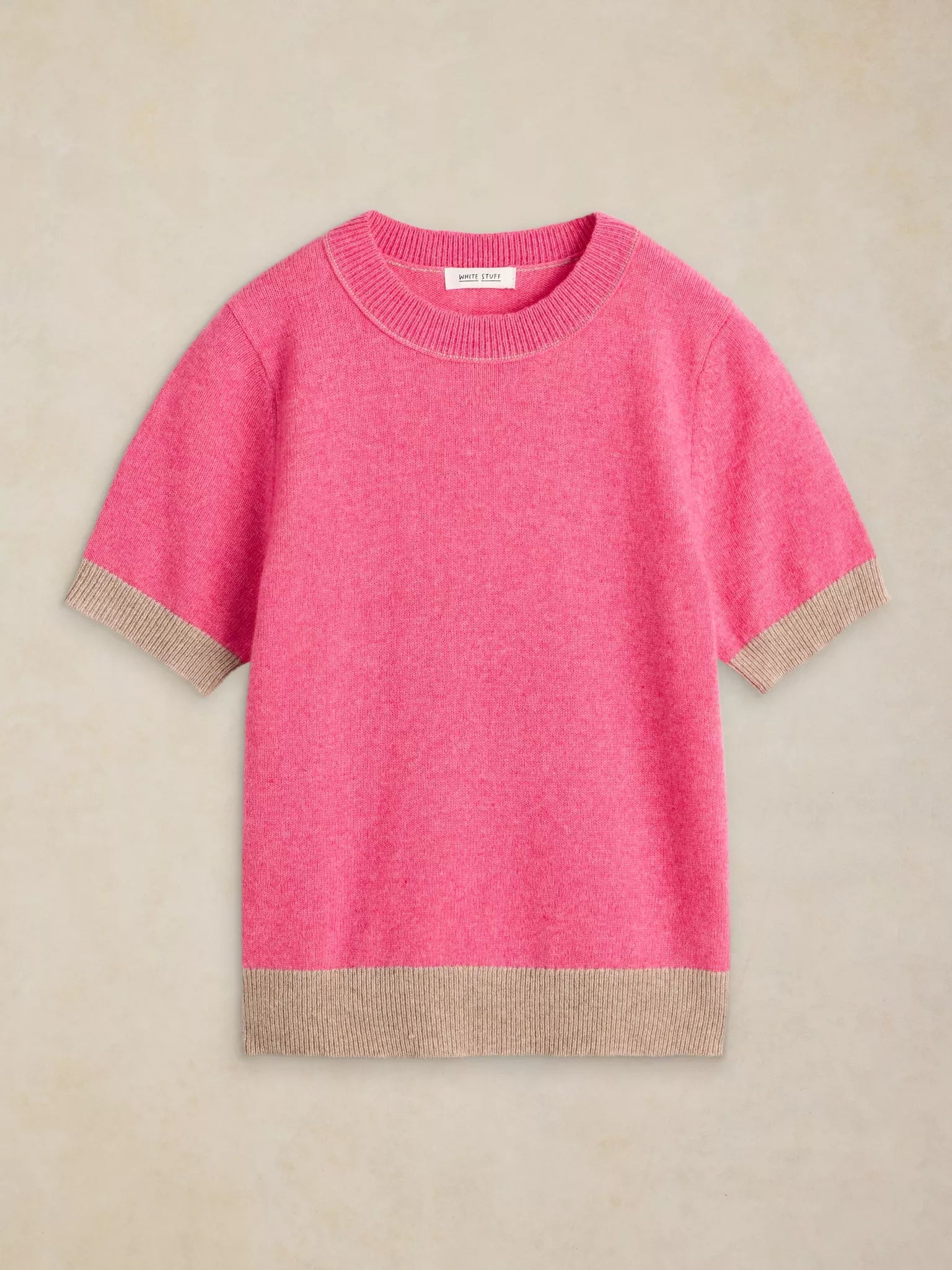 White Stuff Sansa Knitted Tee - Pink Multi