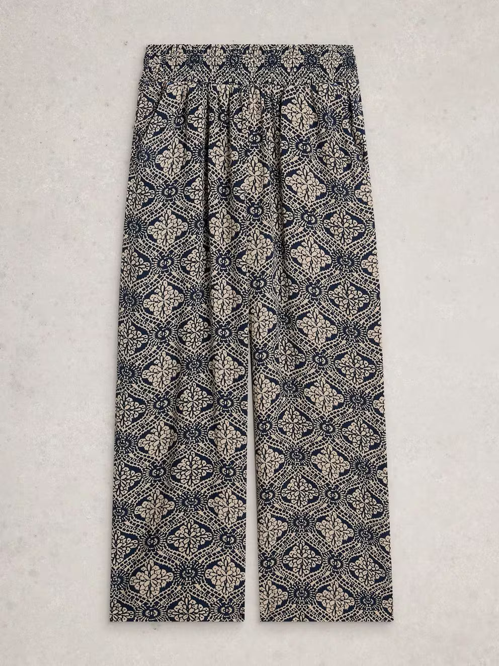 White Stuff Shelly Crinkle Culotte - Navy Print