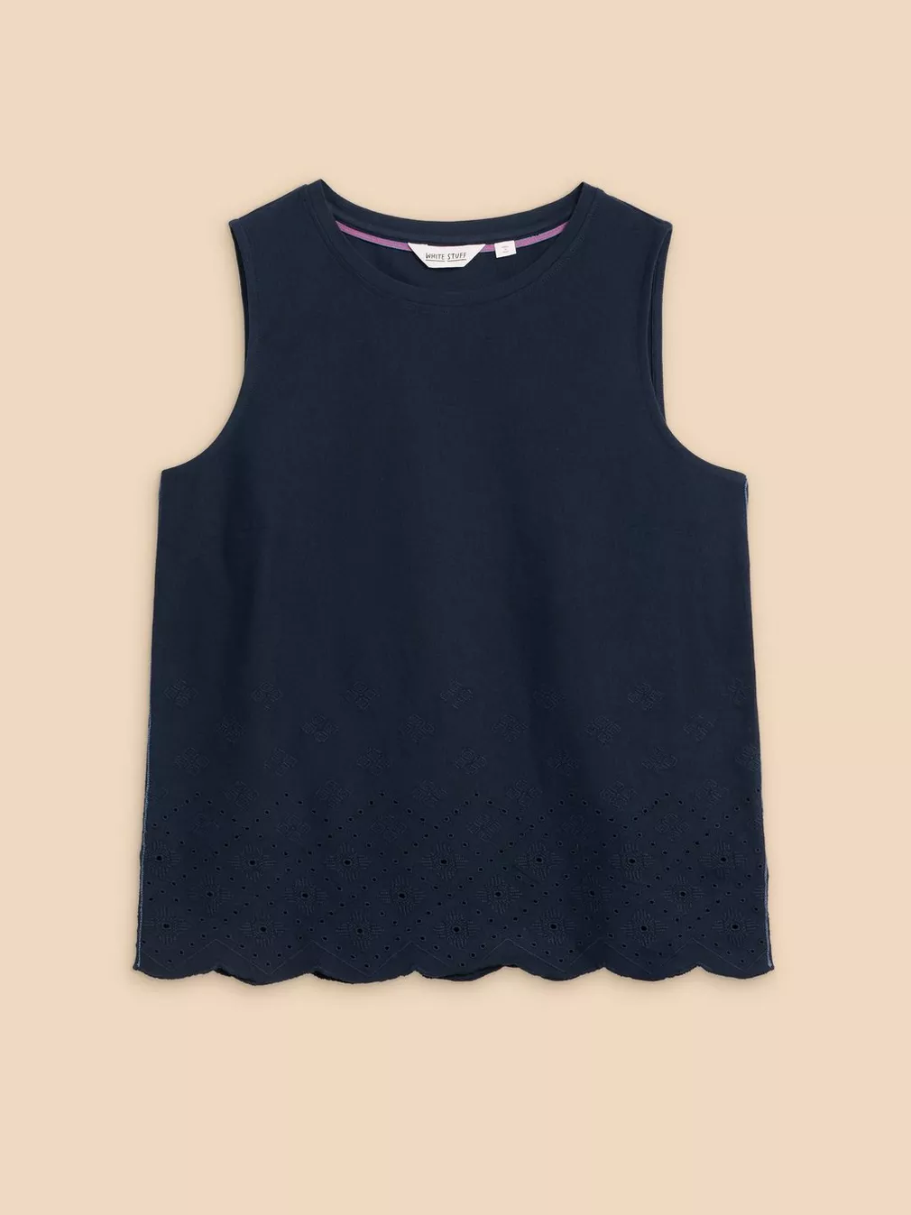 White Stuff Silvia Cut-Out Tank - French Navy Clothing - Tops - Shirts - Sleeveless Knits by White Stuff | Grace the Boutique