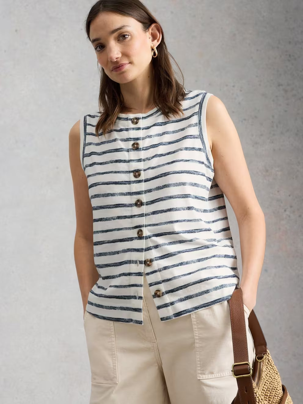 White Stuff Simone Tank - Ivory Multi