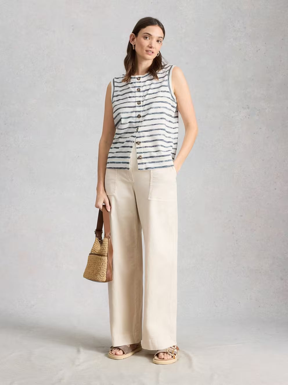 White Stuff Simone Tank - Ivory Multi