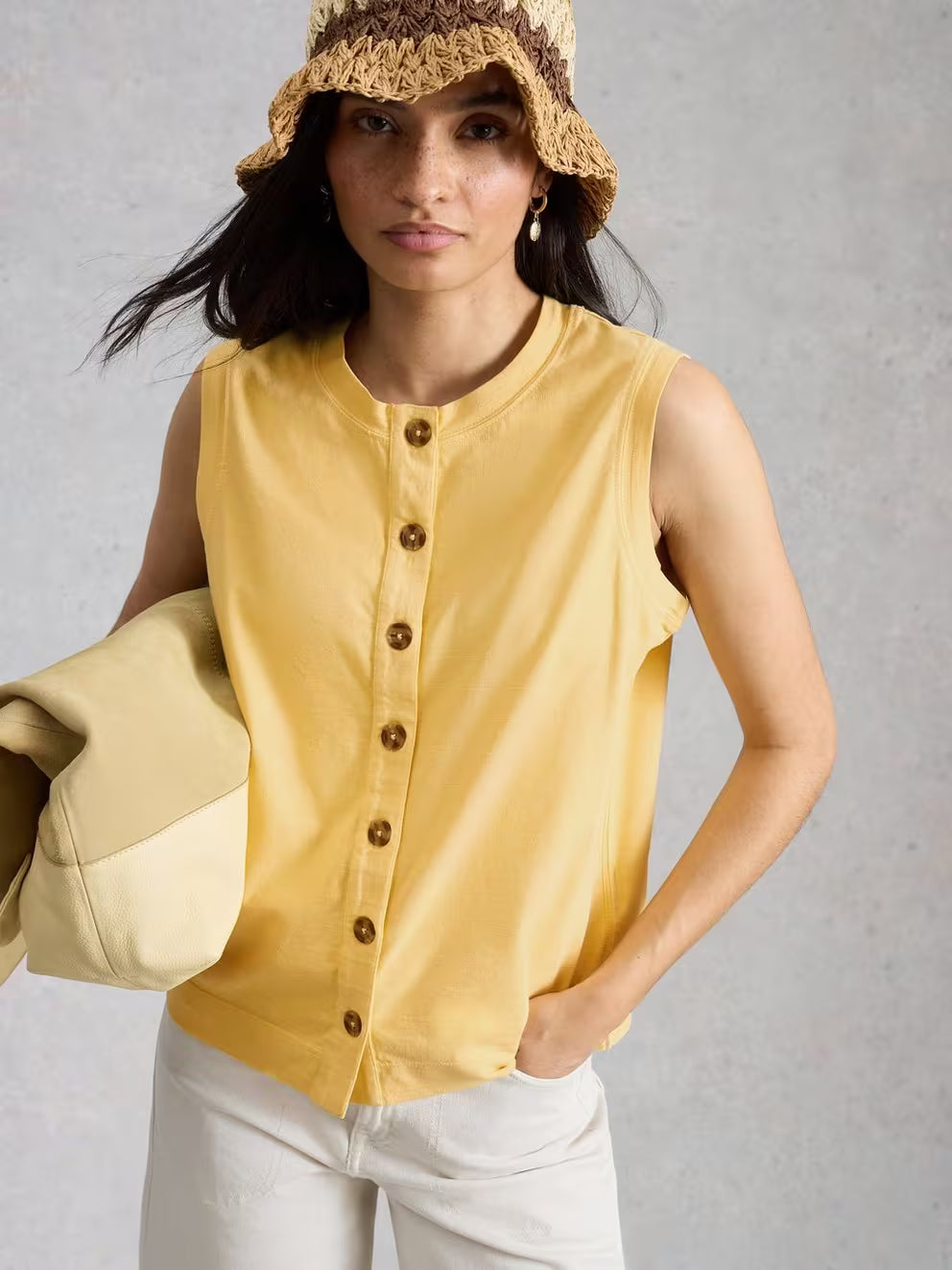 White Stuff Simone Tank - Light Yellow