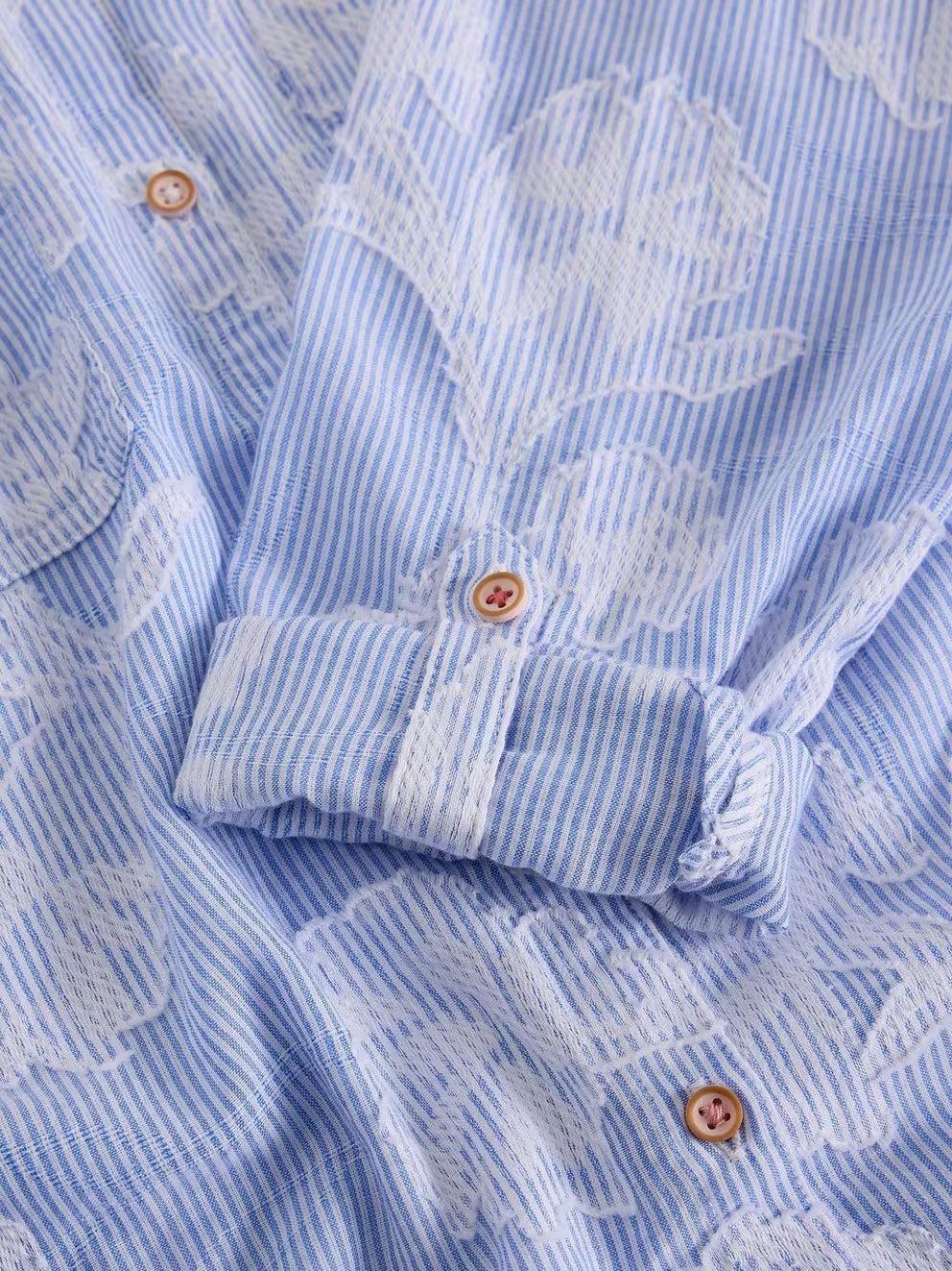 White Stuff Sophie Jacquard Shirt - Blue Multi