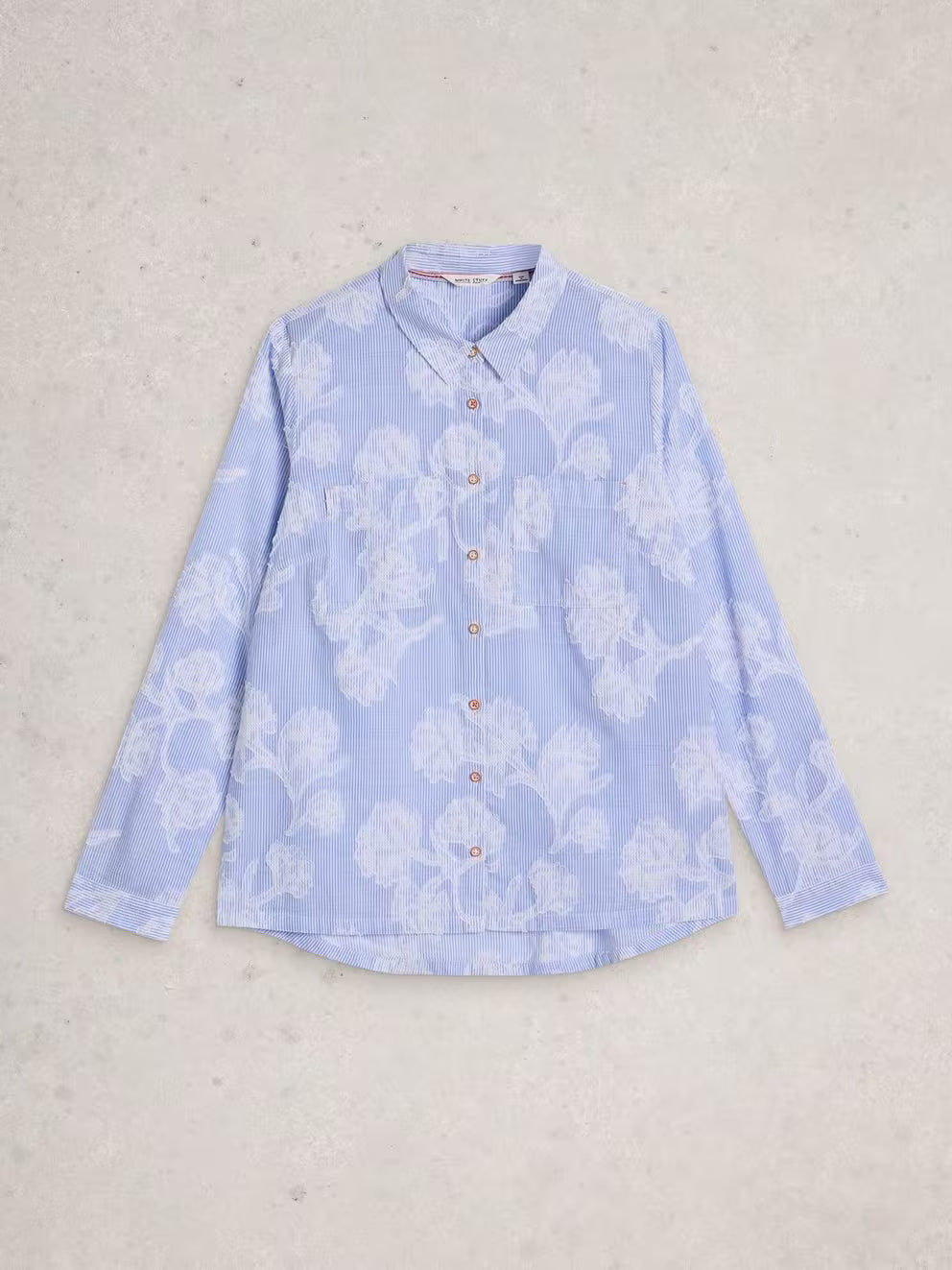 White Stuff Sophie Jacquard Shirt - Blue Multi