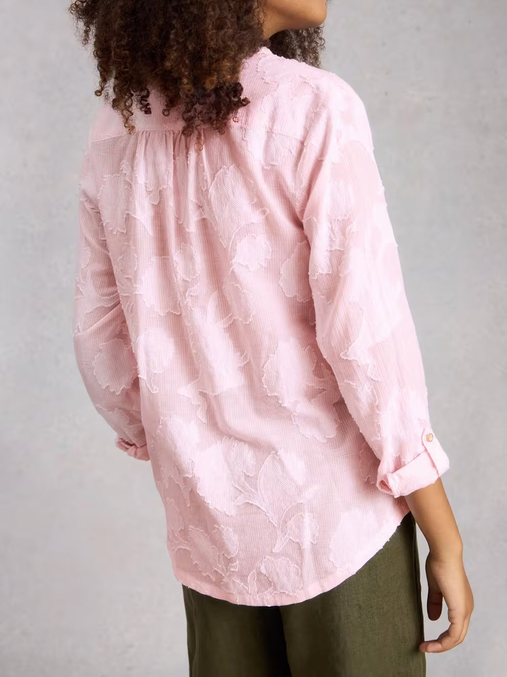 White Stuff Sophie Jacquard Shirt - Pink Multi