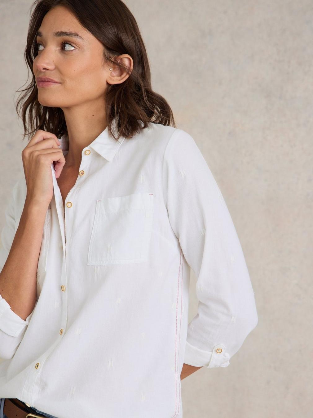 White Stuff Sophie Organic Cotton Shirt - Ivory Clothing - Tops - Shirts - Blouses - Blouses Mid Price by White Stuff | Grace the Boutique