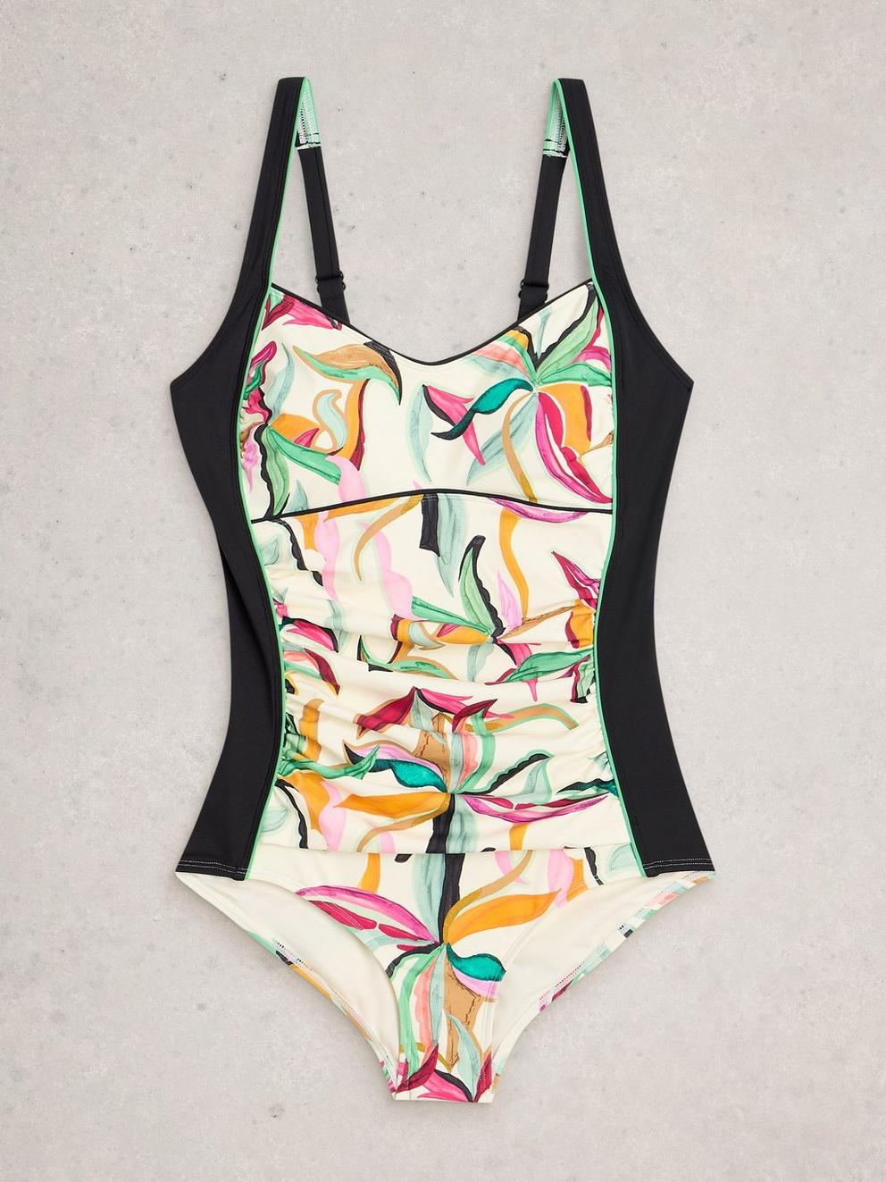 White Stuff Splash Control Swimsuit - Ivory Print