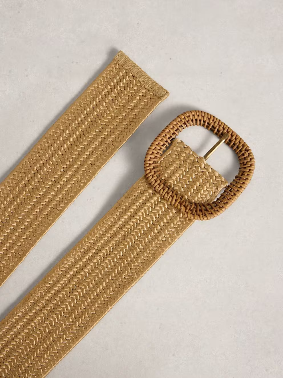 White Stuff Summer Weave Belt - Light Natural