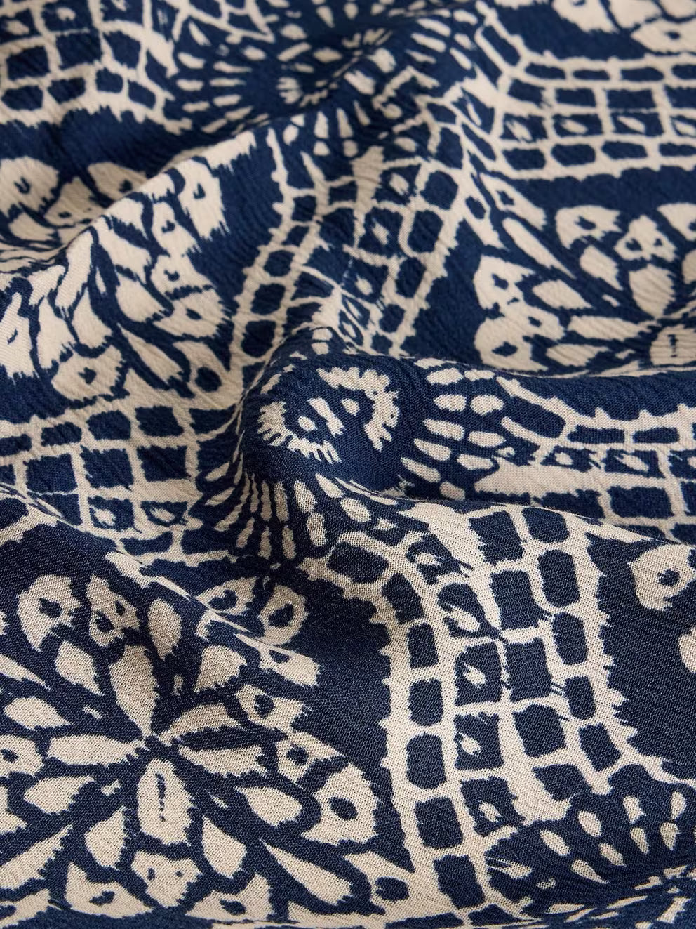 White Stuff Teakie Crinkle Top - Navy Print