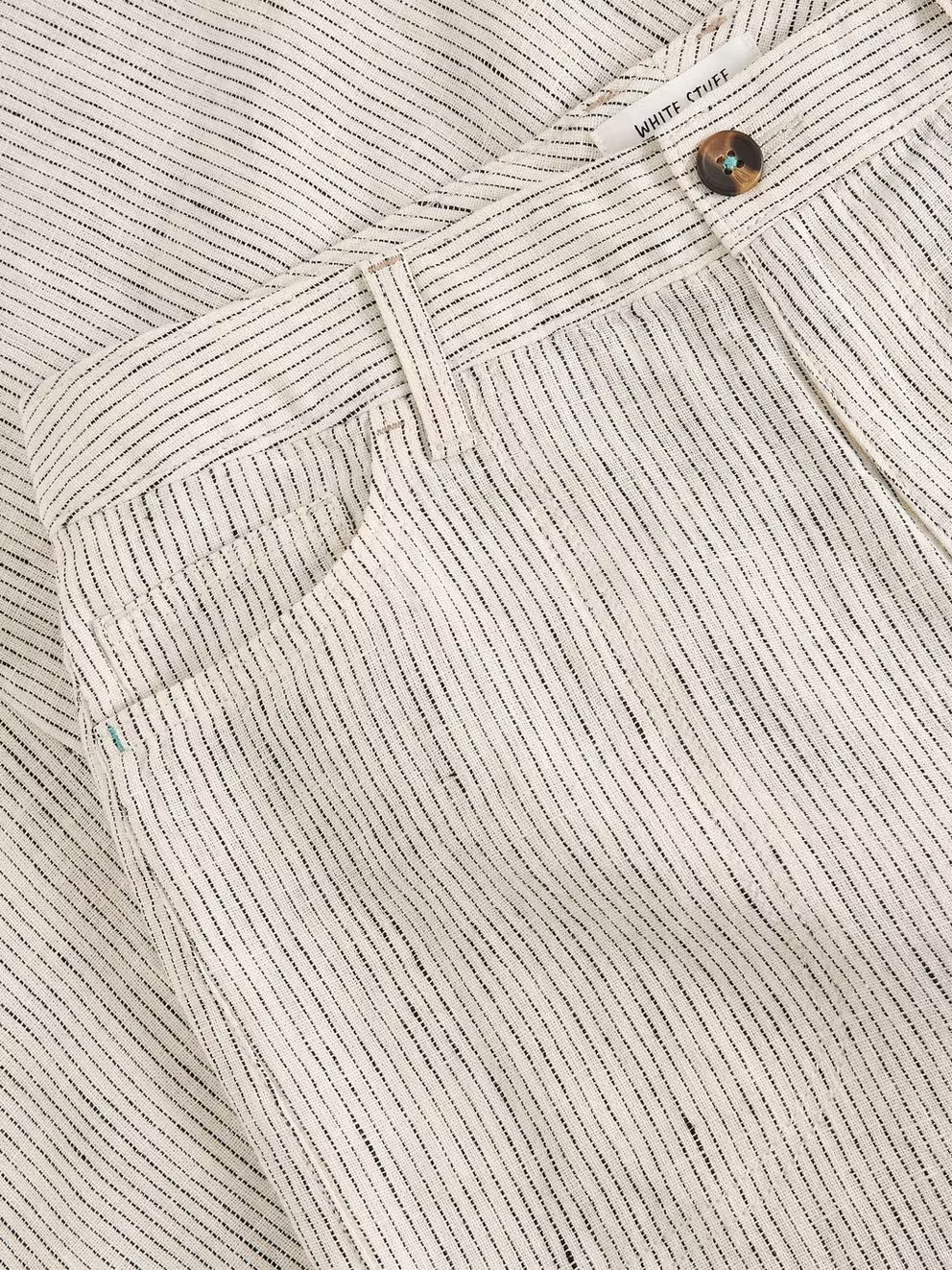 White Stuff Tia Linen Wide Leg Crop - Ivory Stripe