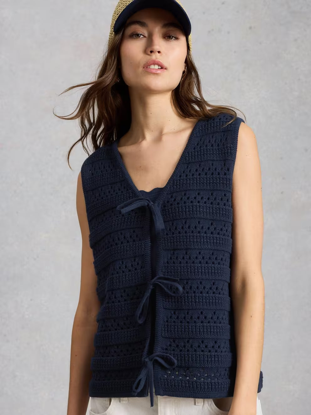 White Stuff Tilda Tie Tank - Dark Navy