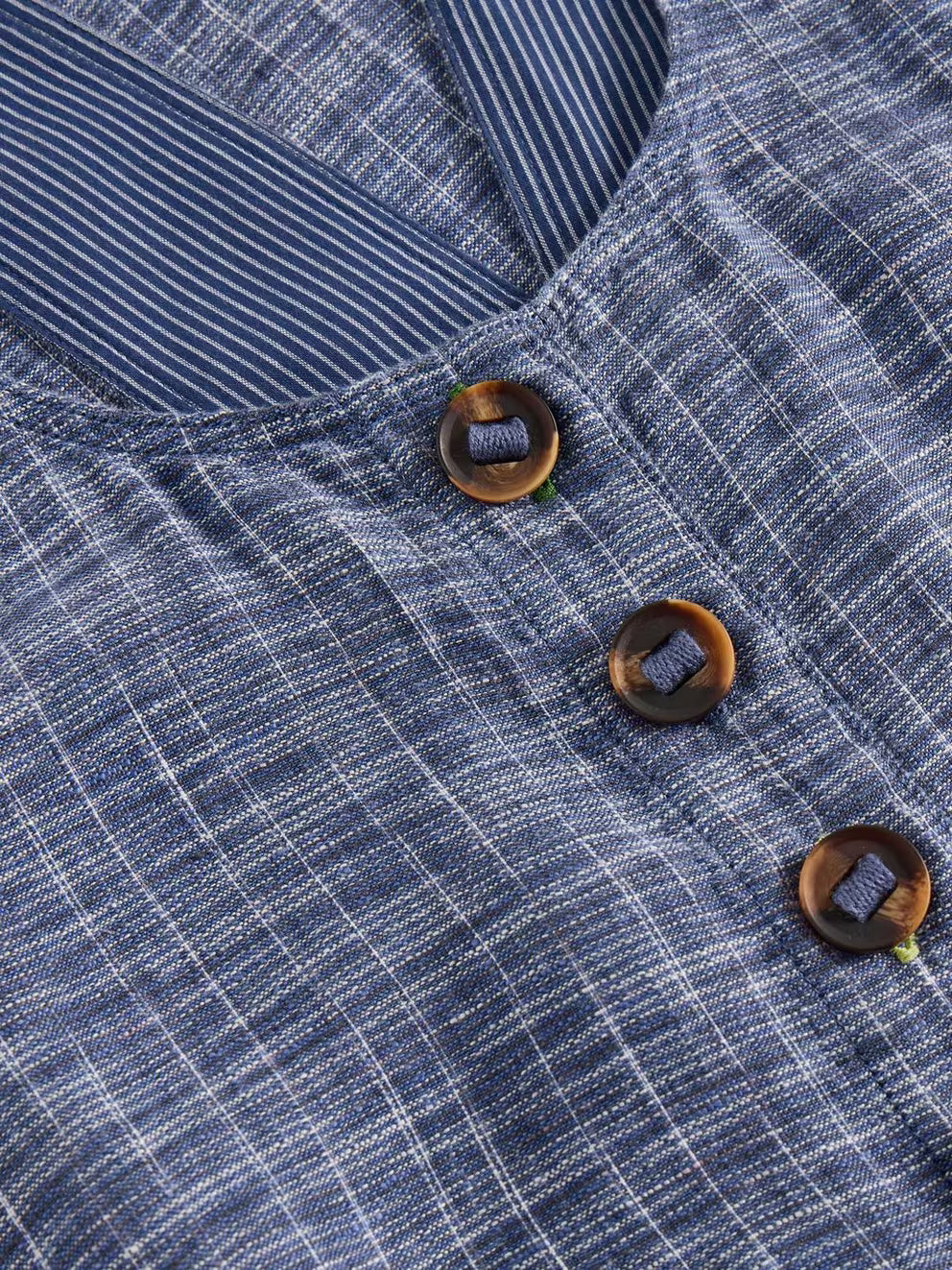 White Stuff Viola Linen Dungaree - Chambray Blue