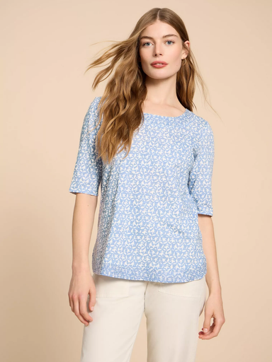 White Stuff Weaver Jersey Top - Blue Print Clothing - Tops - Shirts - SS Knits by White Stuff | Grace the Boutique