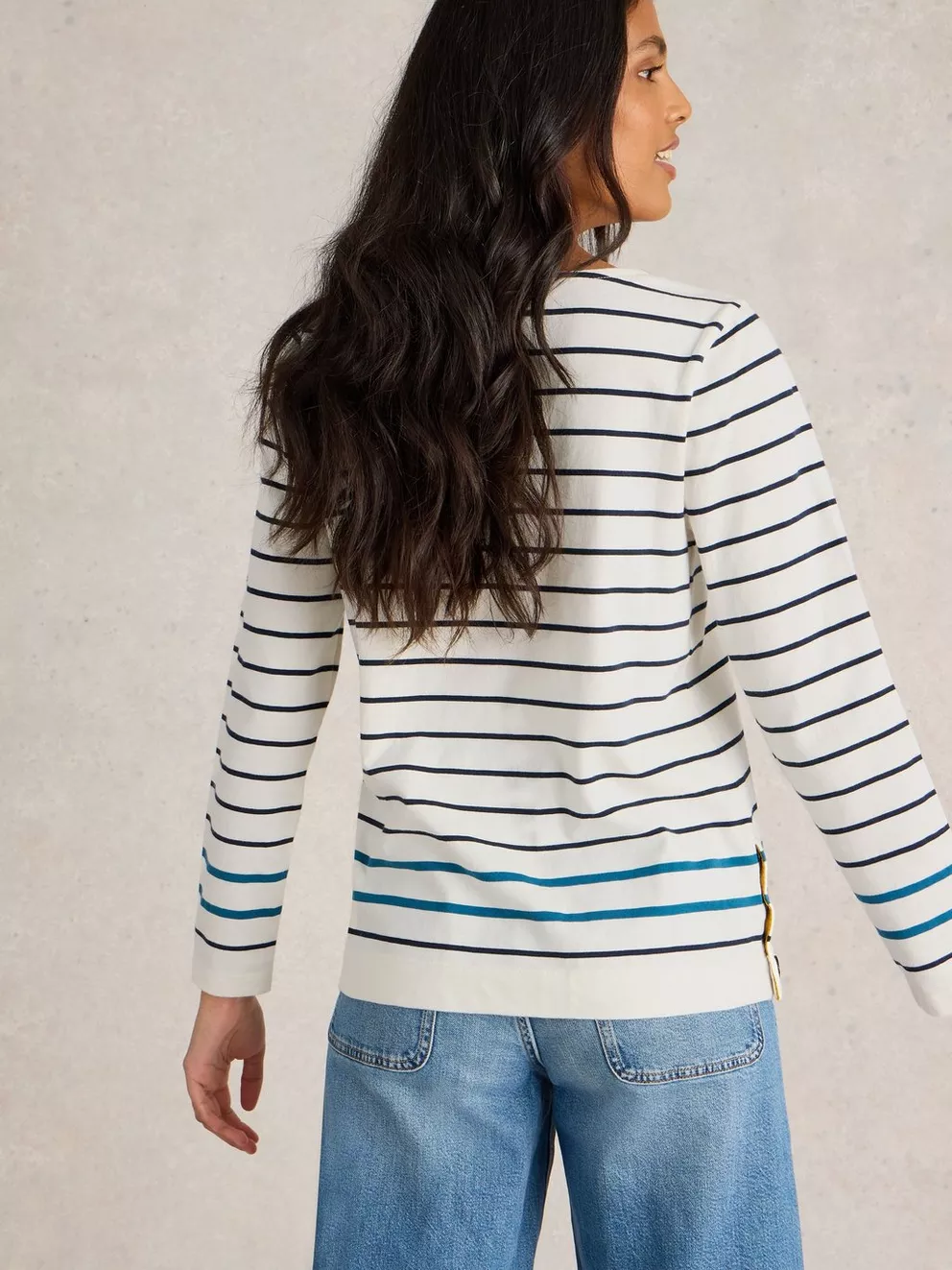 White Stuff Willow Striped Top - White Multi Clothing - Tops - Shirts - LS Knits by White Stuff | Grace the Boutique