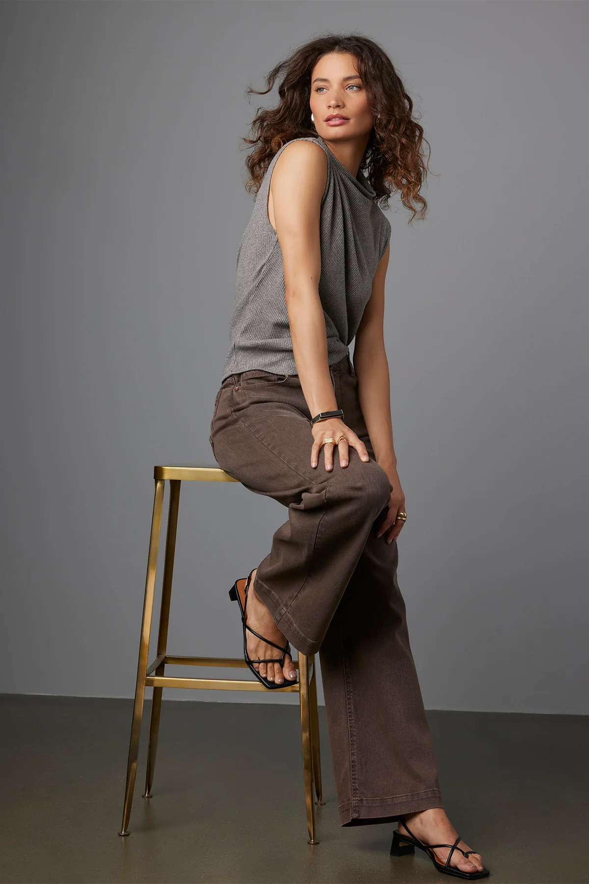 Wit & Wisdom Sam High Rise Wide Leg - Chocolate