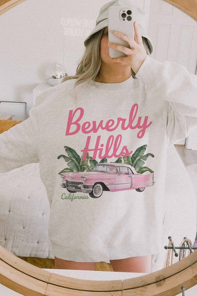 WKNDER Beverly Hills Graphic Sweatshirt - Ash Clothing - Tops - Sweaters - Sweatshirts by WKNDER | Grace the Boutique