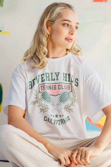 WKNDER Graphic Tee - Beverly Hills Tennis Club Clothing - Tops - Shirts - SS Knits by WKNDER | Grace the Boutique