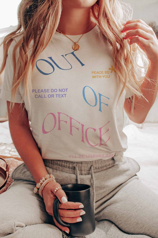 WKNDER Out of Office Graphic Tee - Tan Clothing - Tops - Shirts - SS Knits by WKNDER | Grace the Boutique