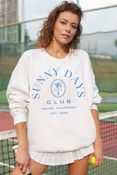 WKNDER Sunny Days Club Graphic Sweatshirt Clothing - Tops - Sweaters - Sweatshirts by WKNDER | Grace the Boutique