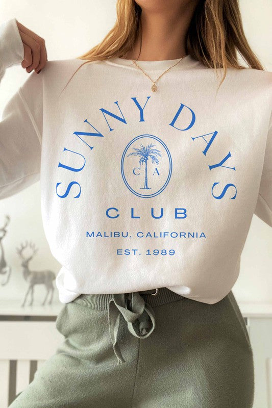 WKNDER Sunny Days Club Graphic Sweatshirt Clothing - Tops - Sweaters - Sweatshirts by WKNDER | Grace the Boutique