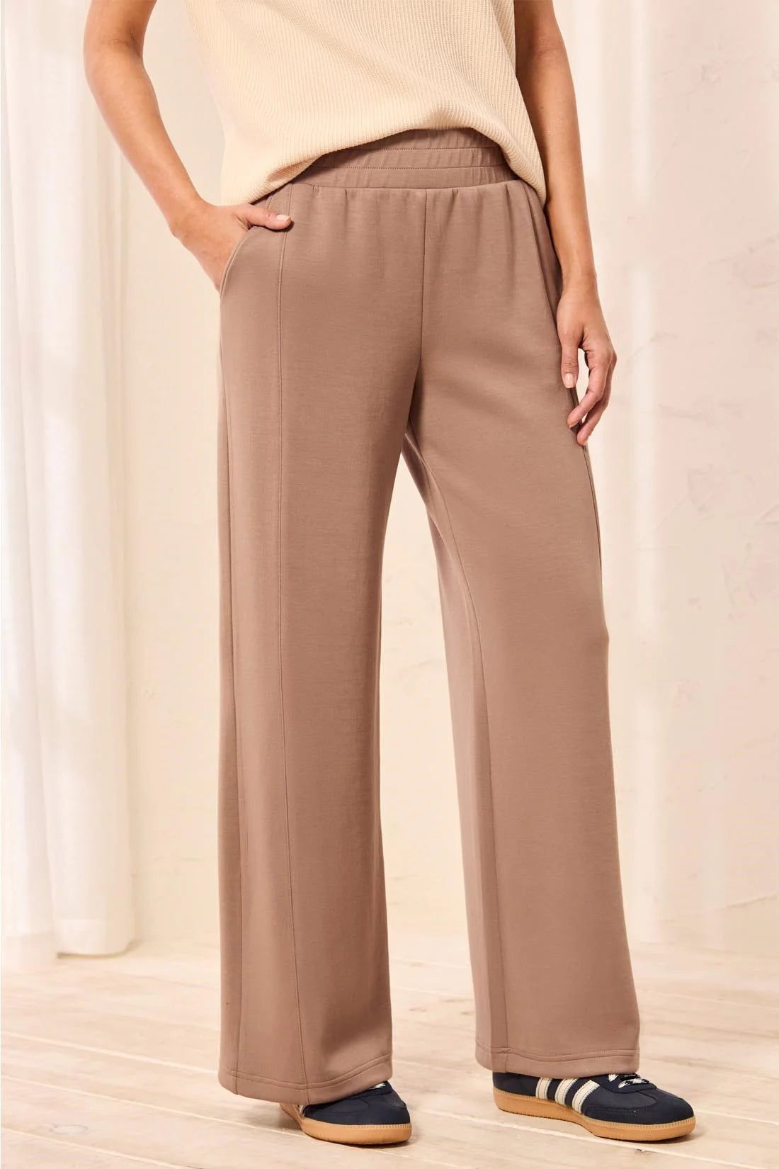 Tribal Techno Lux Wide Leg Pant - Fossil