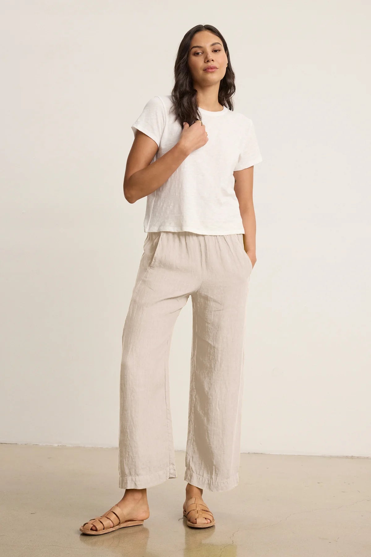 Velvet Lola Linen Pant - Cobble
