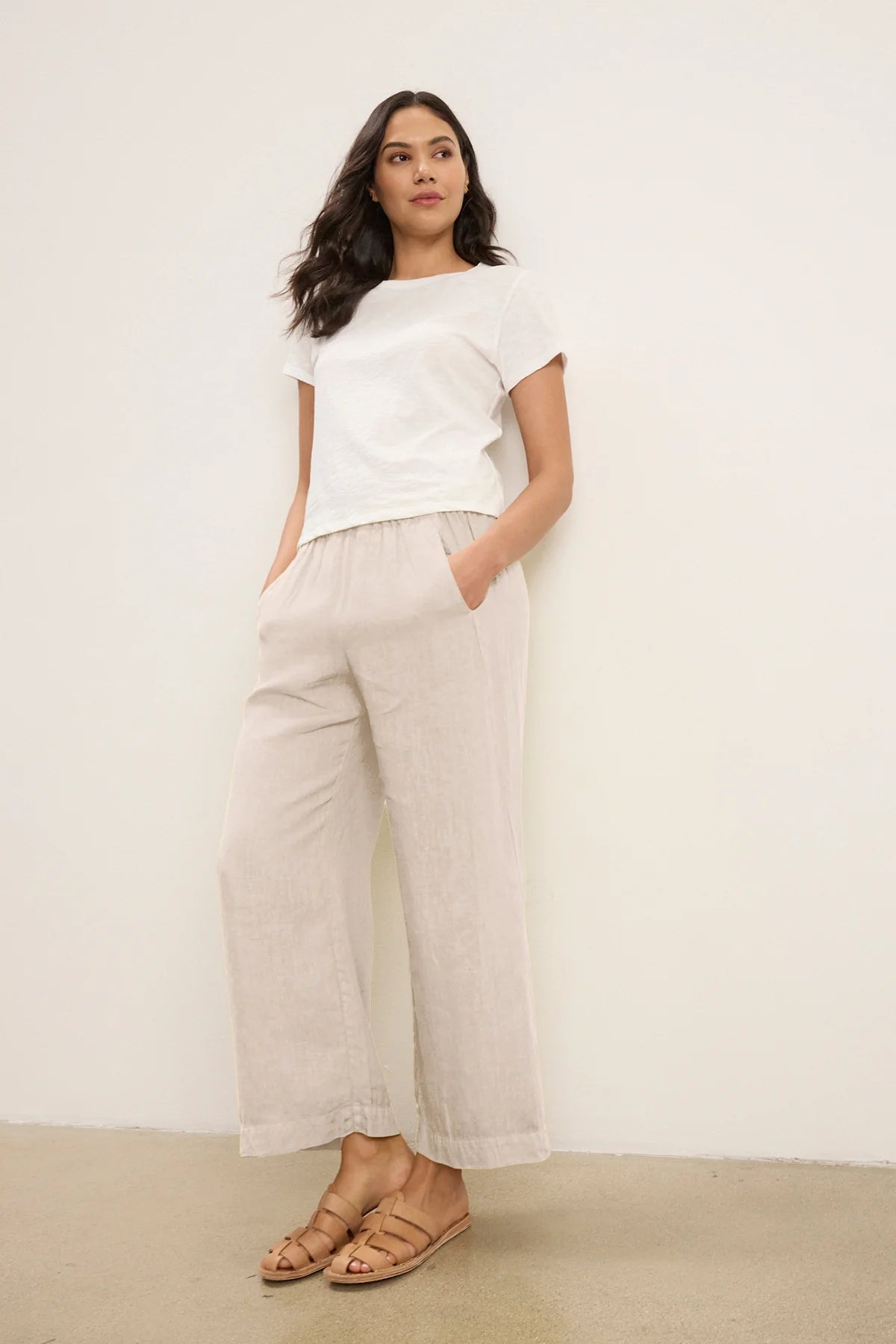 Velvet Lola Linen Pant - Cobble