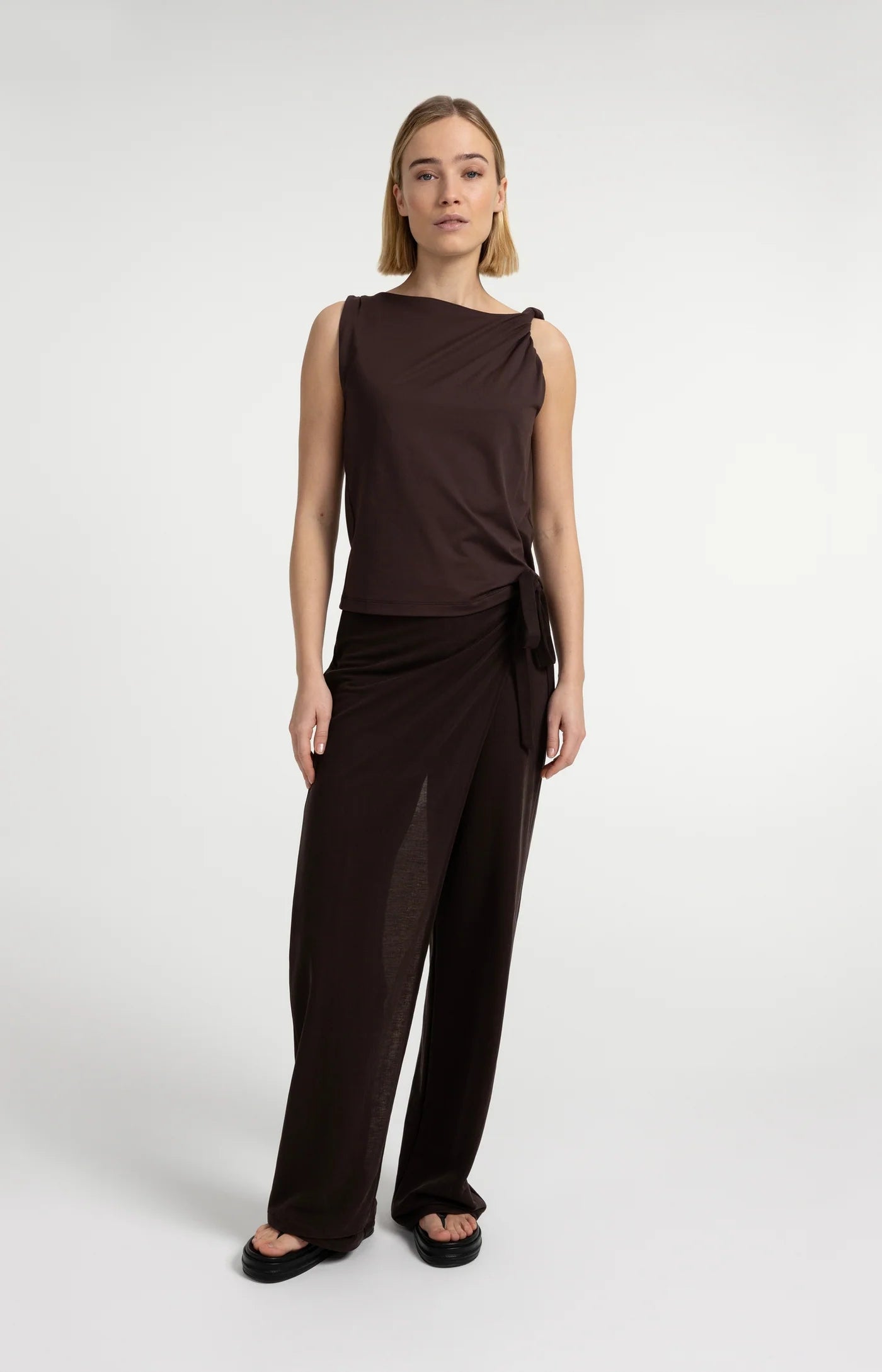 Yaya Asymmetrical Tank - Aubergine