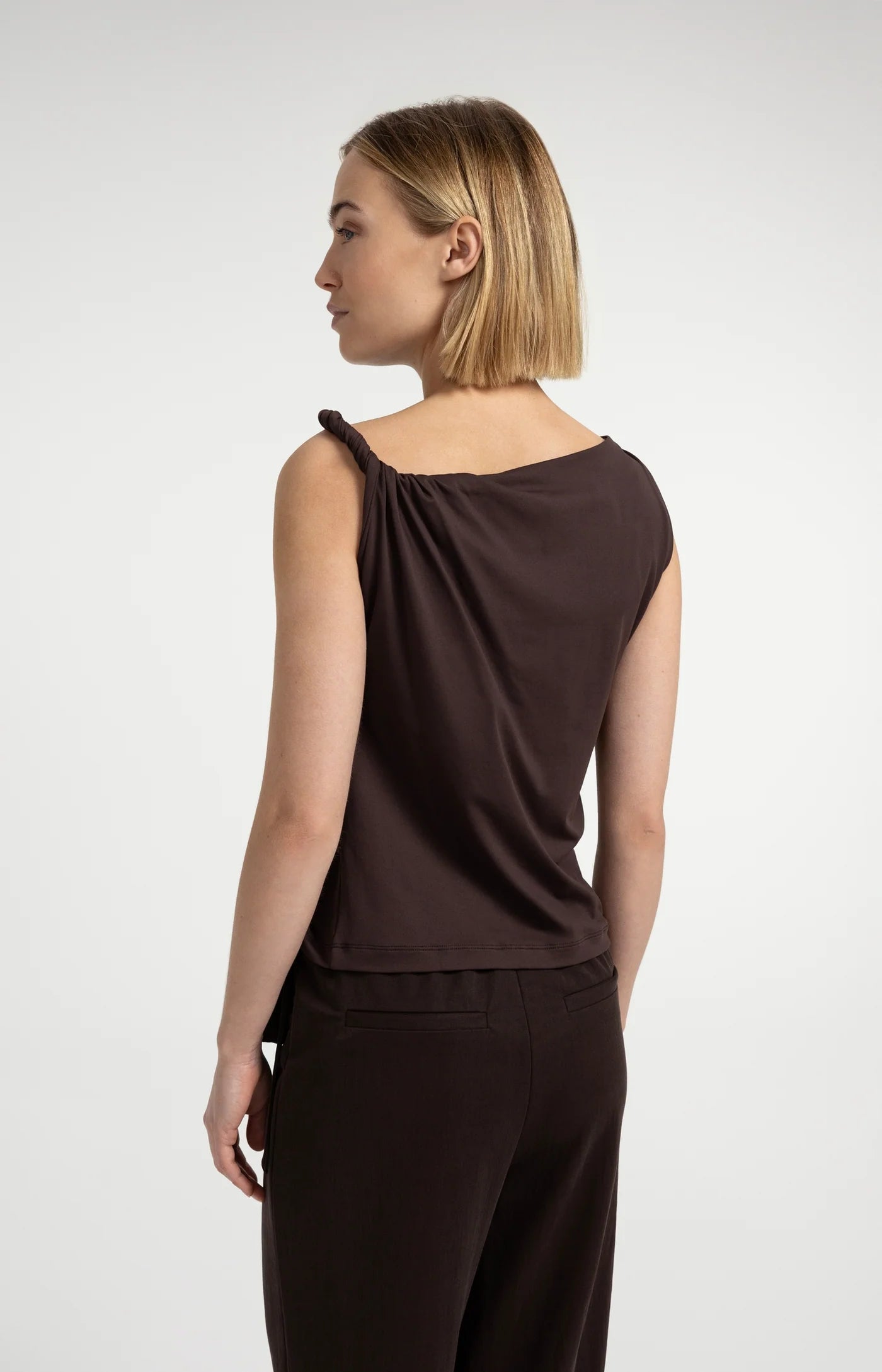 Yaya Asymmetrical Tank - Aubergine
