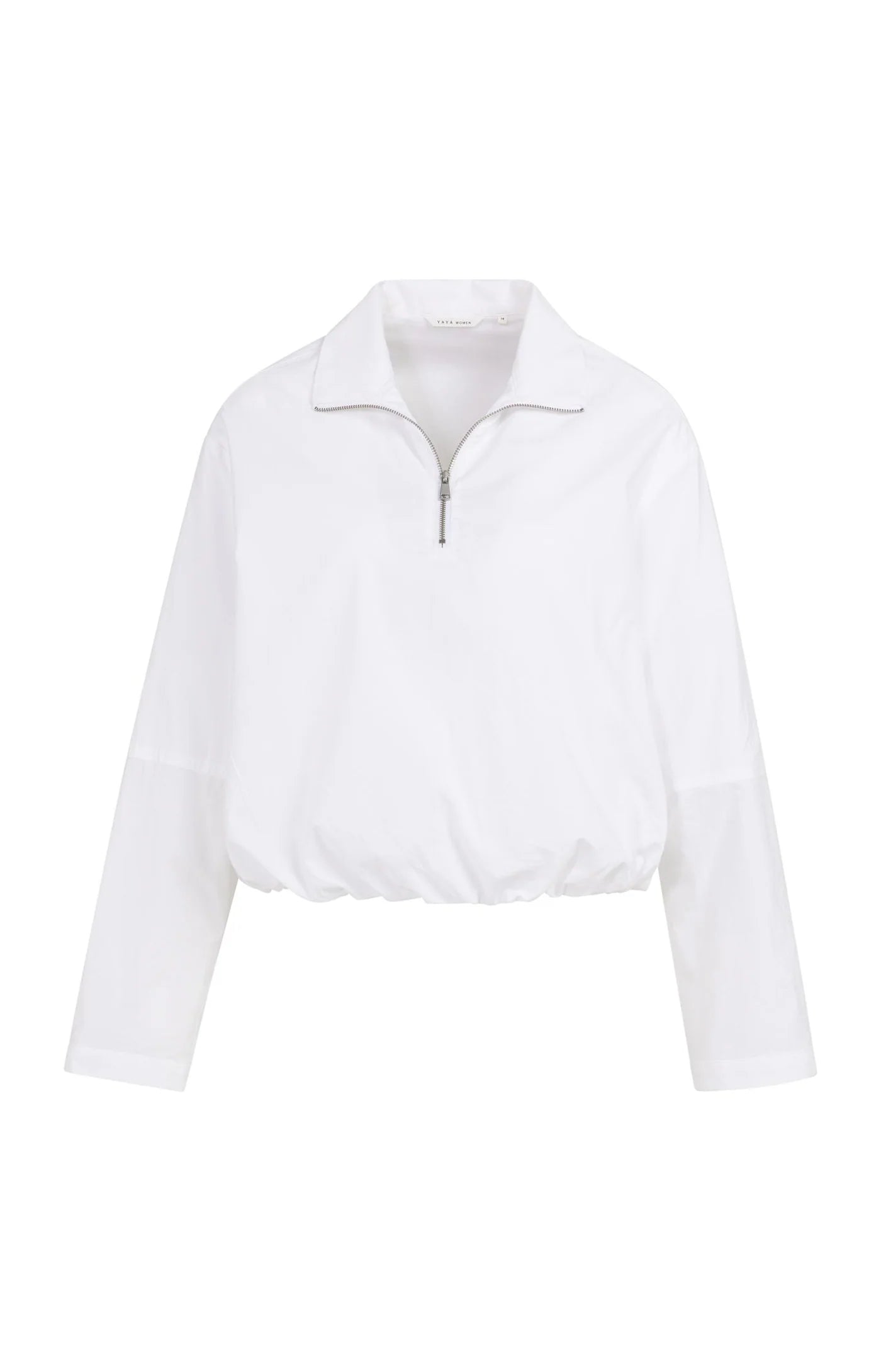 Yaya Balloon Top 1/2 Zip - Pure White