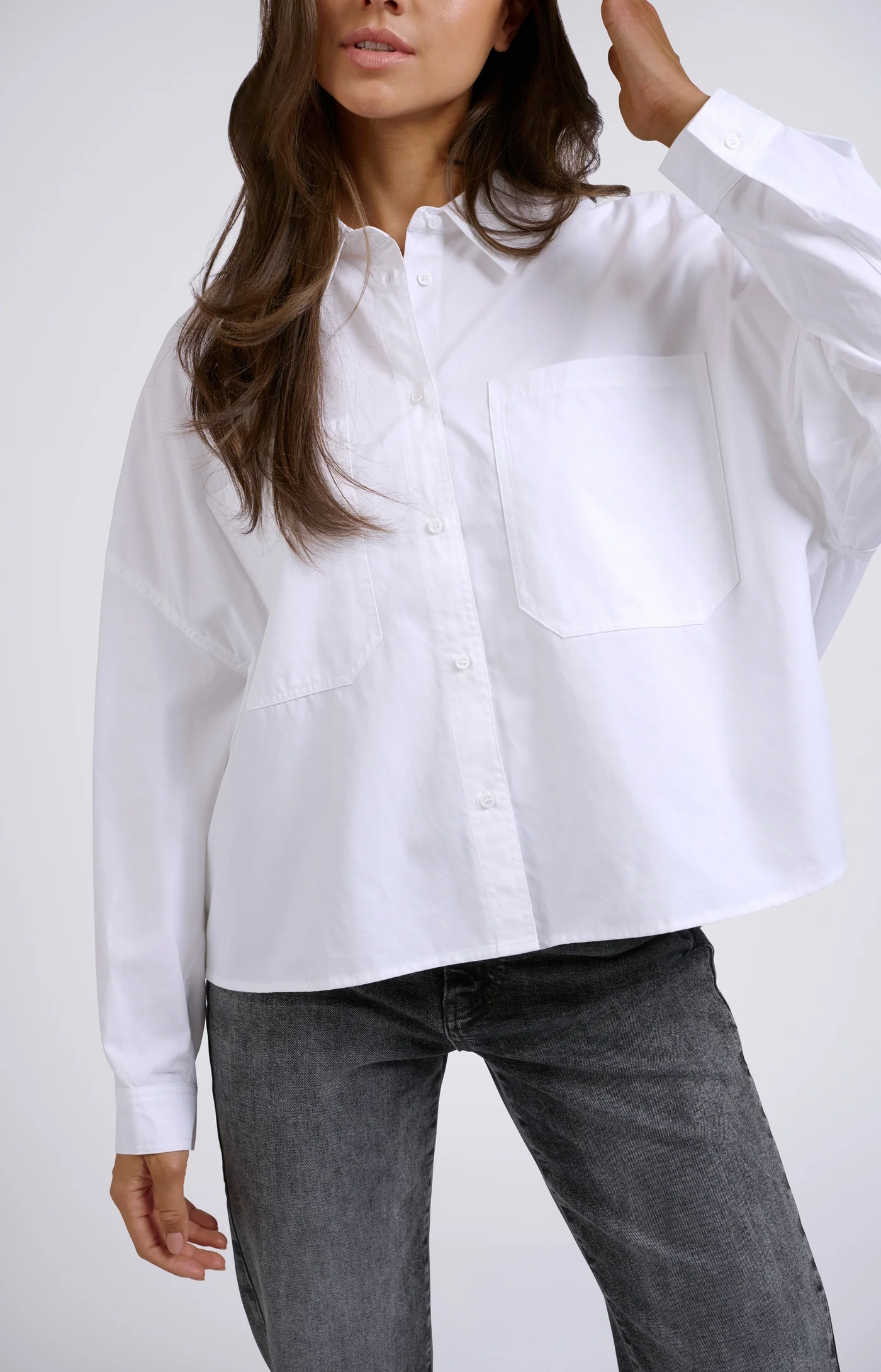 Yaya Batwing Cropped Blouse- Pure White Clothing - Tops - Shirts - Blouses - Blouses Mid Price by Yaya | Grace the Boutique