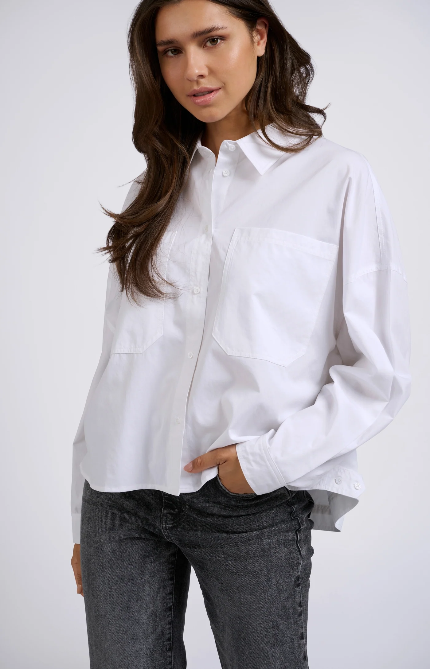 Yaya Batwing Cropped Blouse- Pure White Clothing - Tops - Shirts - Blouses - Blouses Mid Price by Yaya | Grace the Boutique