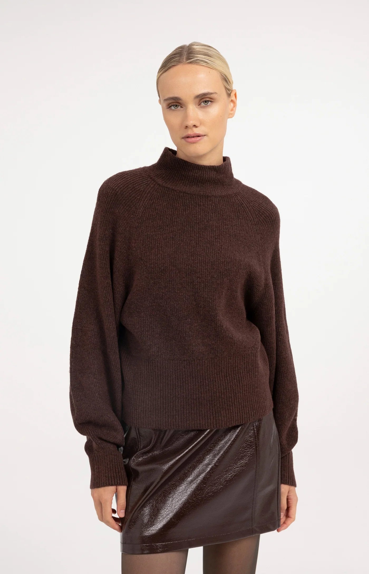 Yaya Batwing Sweater - Bitter Chocolate Red