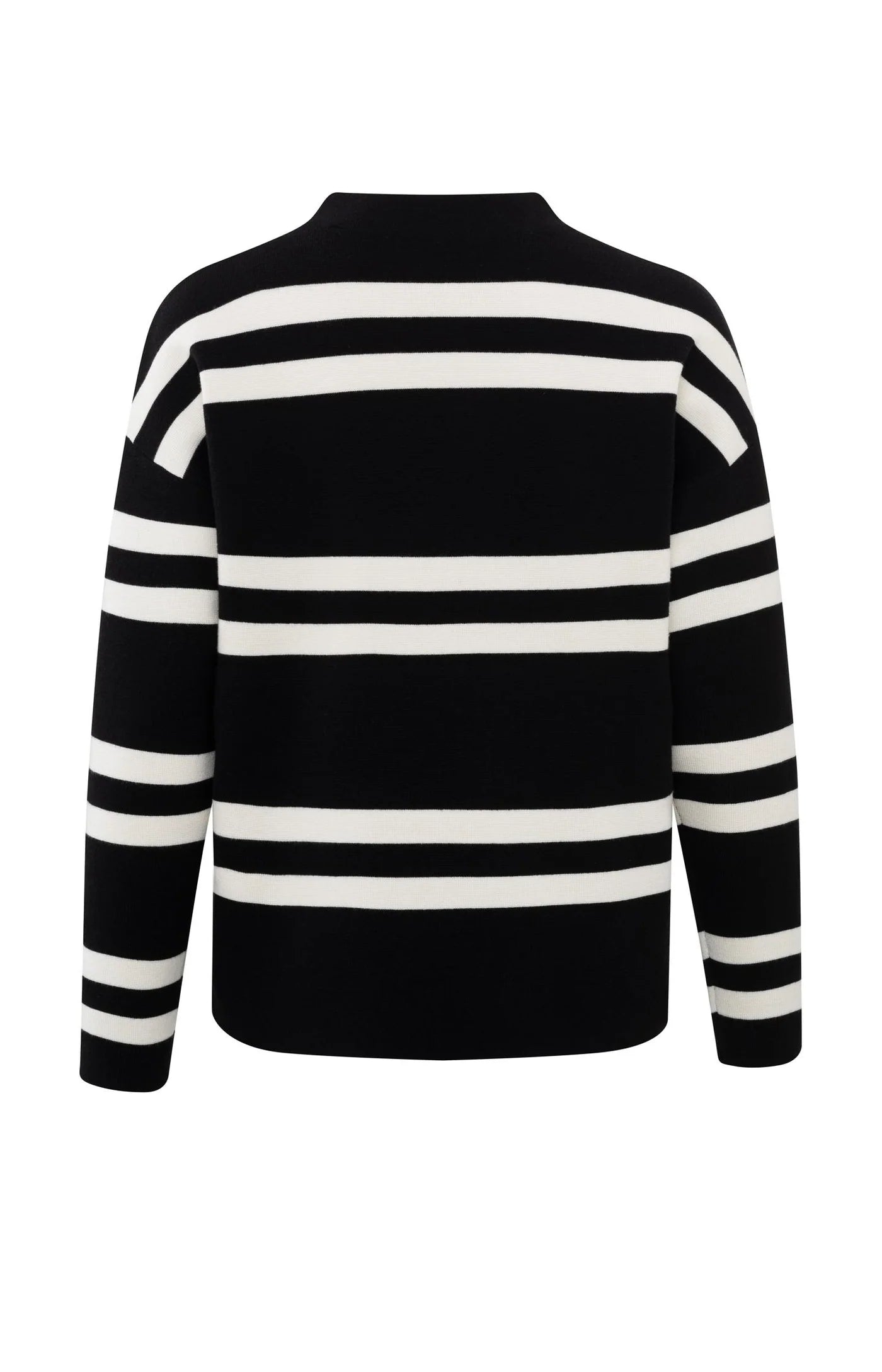 Yaya Block Stripe Sweater - Black Dessin Clothing - Tops - Sweaters - Pullovers by Yaya | Grace the Boutique