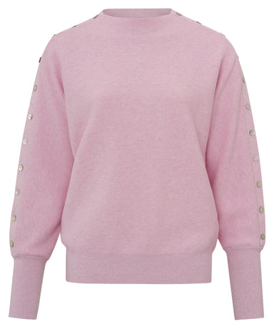 Yaya Button Detail Sweater - Lady Pink Clothing - Tops - Sweaters - Pullovers - Fine Gauge Pullovers by Yaya | Grace the Boutique