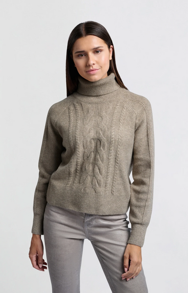 Yaya Cable Turtleneck - Moon Rock Clothing - Tops - Sweaters - Pullovers by Yaya | Grace the Boutique